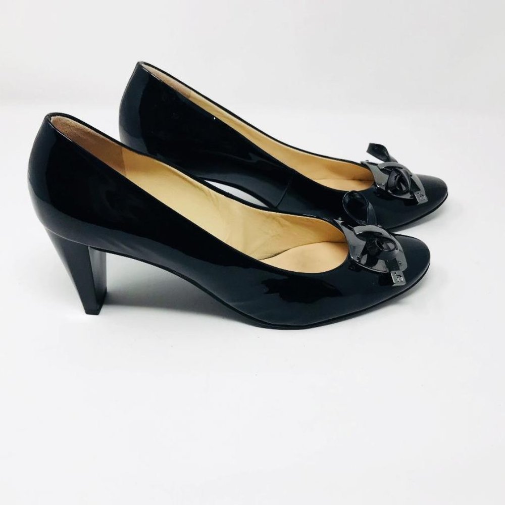 Hogl Black Patent Leather Bow Detail Heels